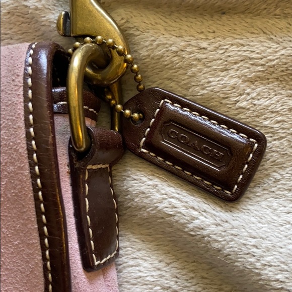 Coach crossbody bag lavender suede brown leather - Picture 2 of 8